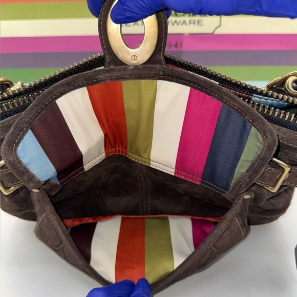 🤎RARE NEW COACH LEGACY SIGNATURE EMBOSSED SUEDE SHOULDER BAG 65TH ANNIVERSARY🤎 - Picture 4 of 13